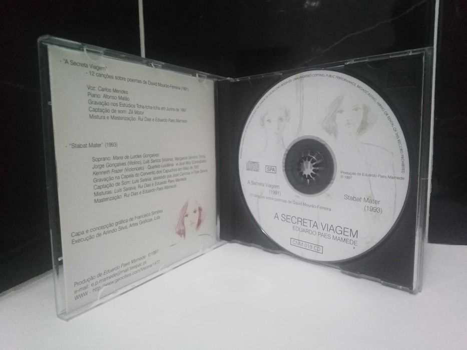 CD individual da obra "A Secreta Viagem / Stabat Mater", com poemas de David Mourão-Ferreira musicados por Eduardo Paes Mamede