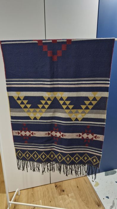 Zimowy duży ciepły szal szalik House damski granatowy męski kolorowy