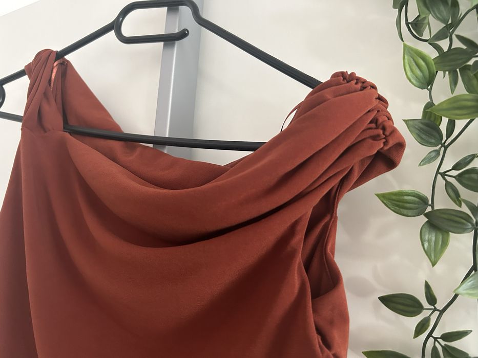 Top burgundowy rdzawy zara S/36