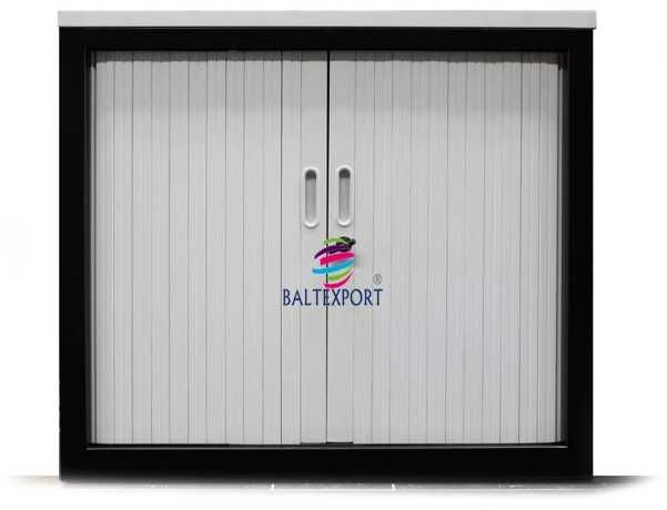 Armário Persiana 780x800x420 mm Cinza / Preto com 1 Prateleira NOVO