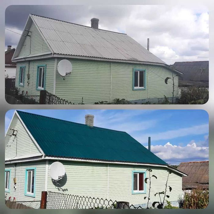 Фарбування оцинкованих дахів, металочерепиці, шиферу. Мийка бруківки