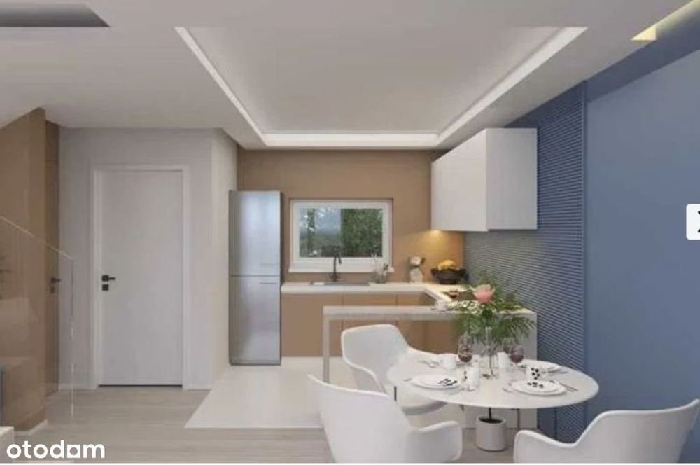 Nowoczesny dom szeregowy 96,69 m² z garażem i ogrodem- pełne media