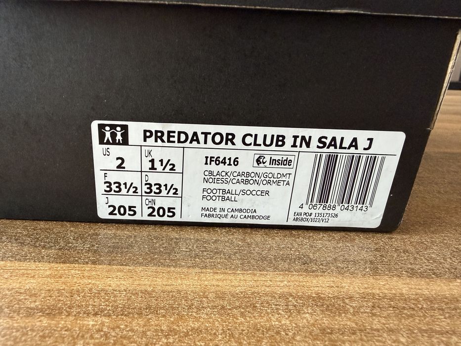 Halówki Adidas Predator club in sala - jak nowe. Rozmiar 33,5