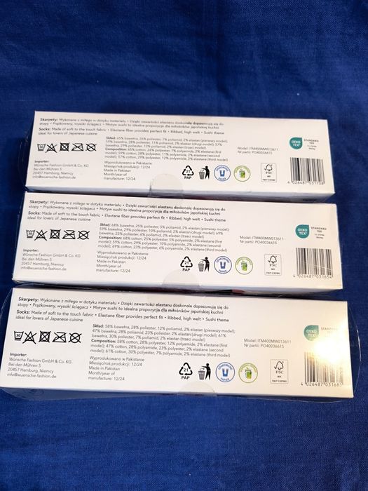 Zestaw skarpet opakowanie prezentowe sushi cleve 39-42 3x3-pak