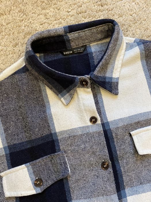 Куртка сорочка тепла в клітинку Shein