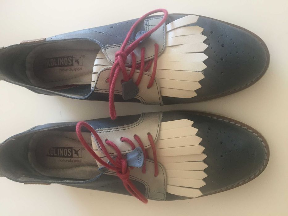 Sapatos Pikolinos 37 em pele – Azul/Branco – Conforto Premium