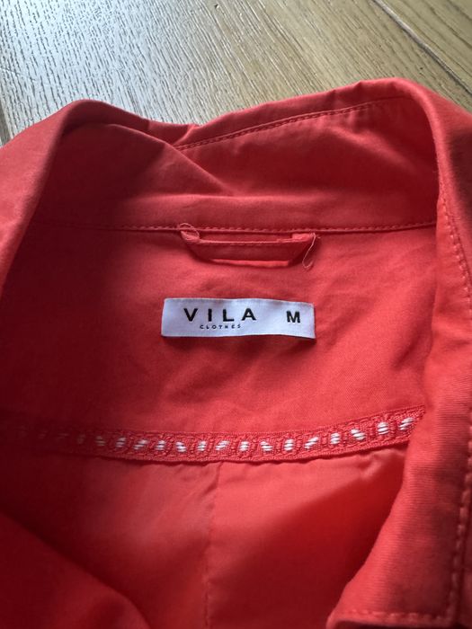 Płaszcz na wiosnę, przejściowy, pomarańczowy, firmy Vila Clothes,