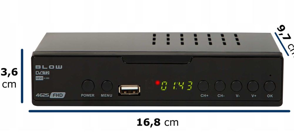 Tuner dekoder DVB-T2 TV telewizji naziemnej H.265 HEVC FULLHD USB HDMI