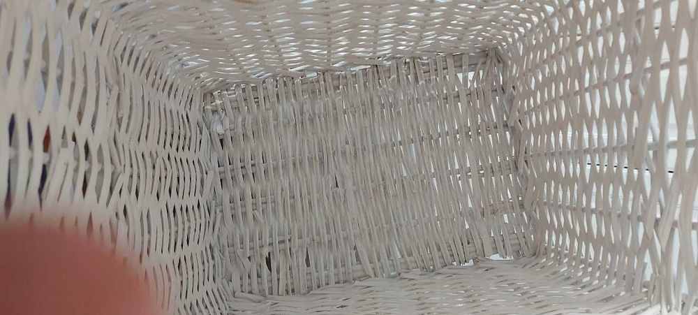 Kosz wiklinowy 72L 40x30x60 cm biały