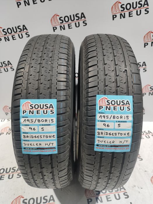 2 pneus semi novos 195-80R15 Bridgestone - Oferta dos portes