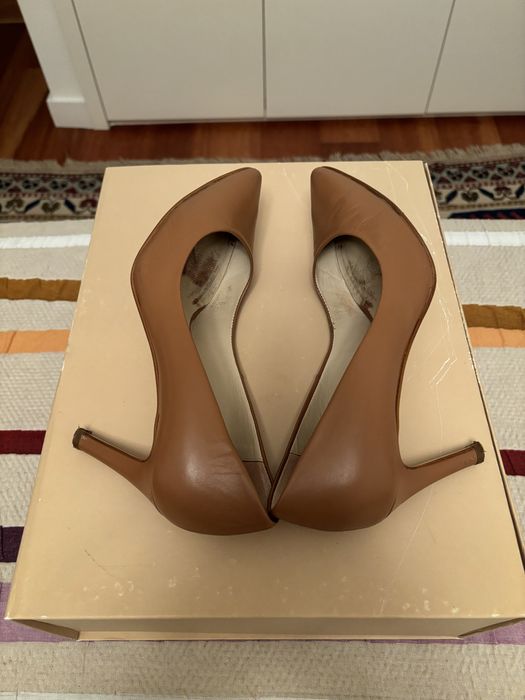 Sapatos salto alto, Gloria Ortiz cor Camel