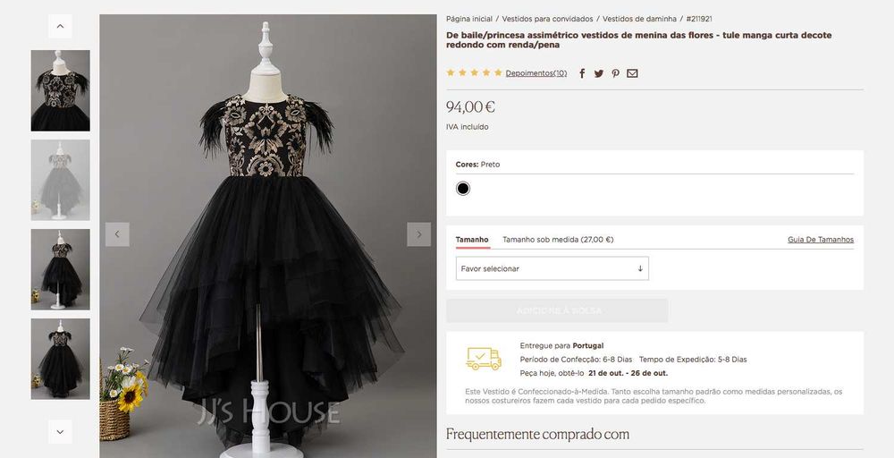 VESTIDO DE CERIMONIA PARA MENINA