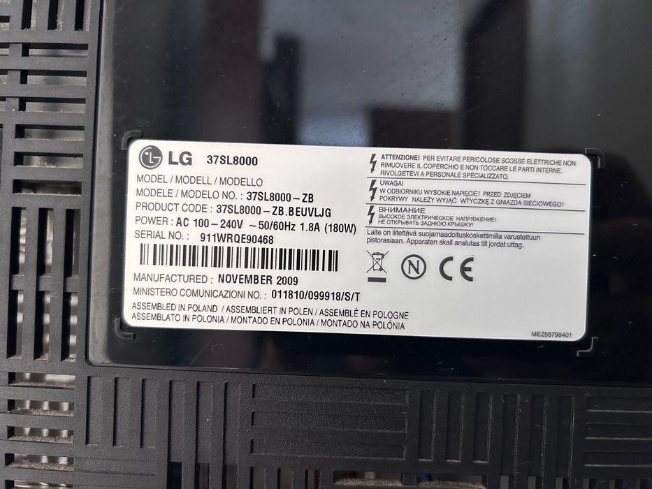 Tv LG 37SL8000 37 polegadas (avariada)