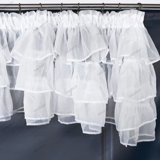 Gotowa krótka firana z falbankami