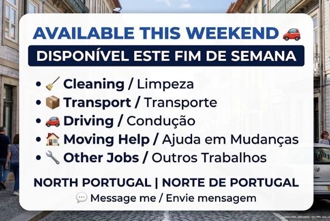 Disponivel este fim semana- serviços