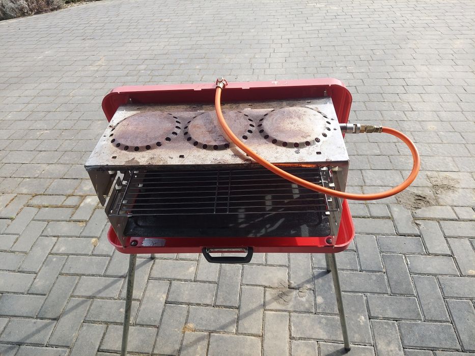 Grill gazowy walizkowy turystyczny bezdymowy 2w1