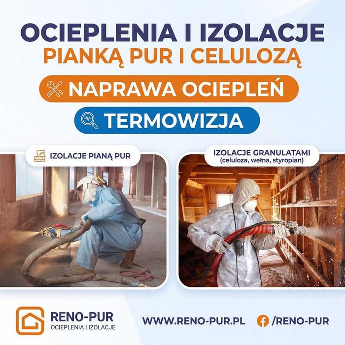 Ocieplenia i Izolacje Piana PUR Ocieplanie Celuloza Wełna Pianka PUR