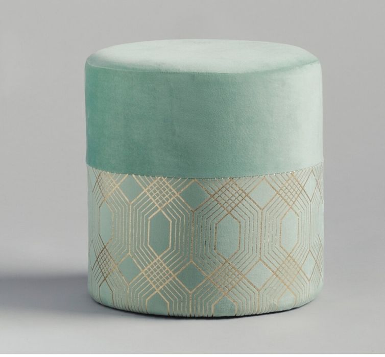 Puf pufa Marco home&you miętowa złota welur