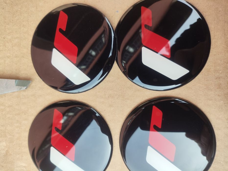 Emblematy na dekielki felg Japan racing JR 65mm grube oryginalne same wlepki bez dekla
