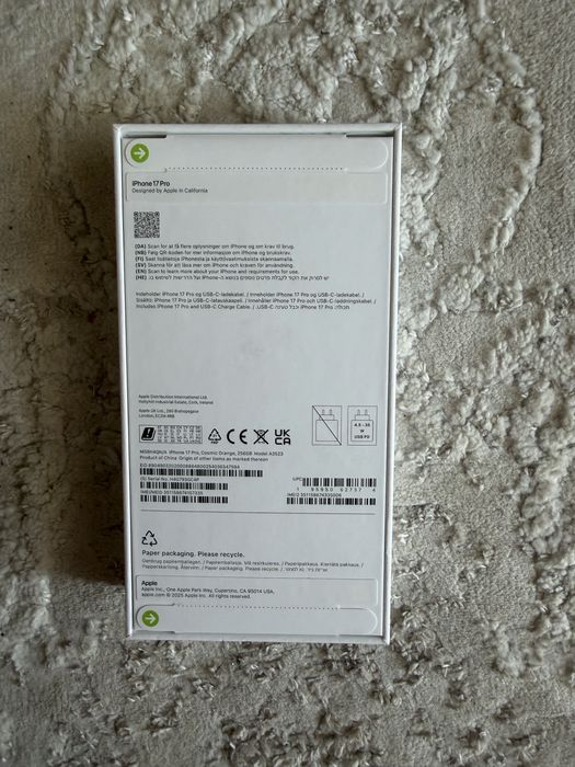 Apple iPhone 17 Pro - 256GB - Laranja - Selado