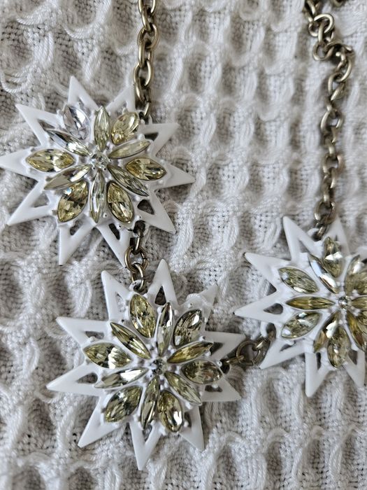 Naszyjnik srebrny biały Mango