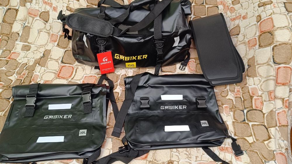 Сумки кофри на багажник GMBiker мотоцикл бокові 30л +66 л