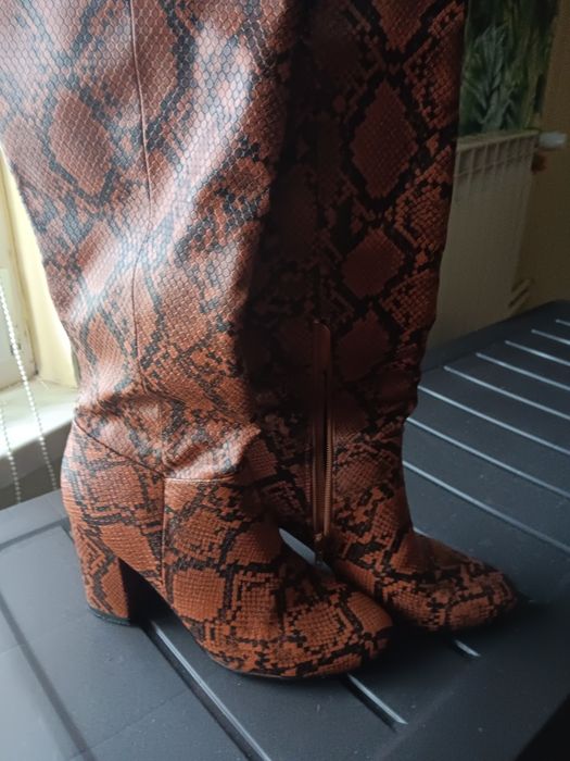 Kozaki damskie wężowa skórka