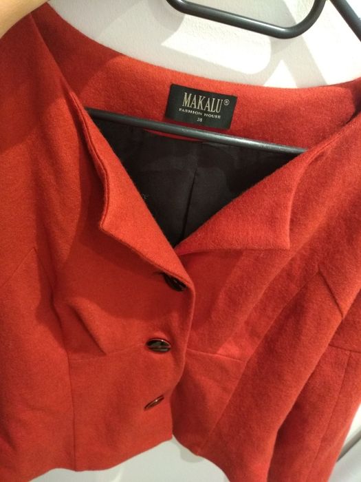 Makalu 38 marynarka plaszcz narzutka wełna