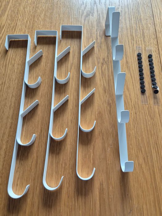 Wieszak Zawieszany na Drzwi Biały komplet 4 szt