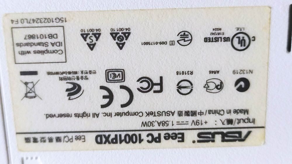 міні ноутбук Asus Ess PC1001PXD