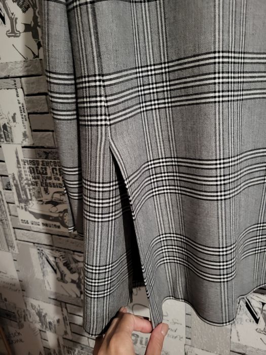 Оверсайз піджак в клітинку з розрізами Zara