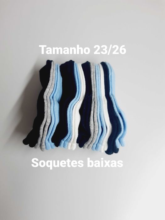 12 pares de soquetes 23/26 em algodão do bom.