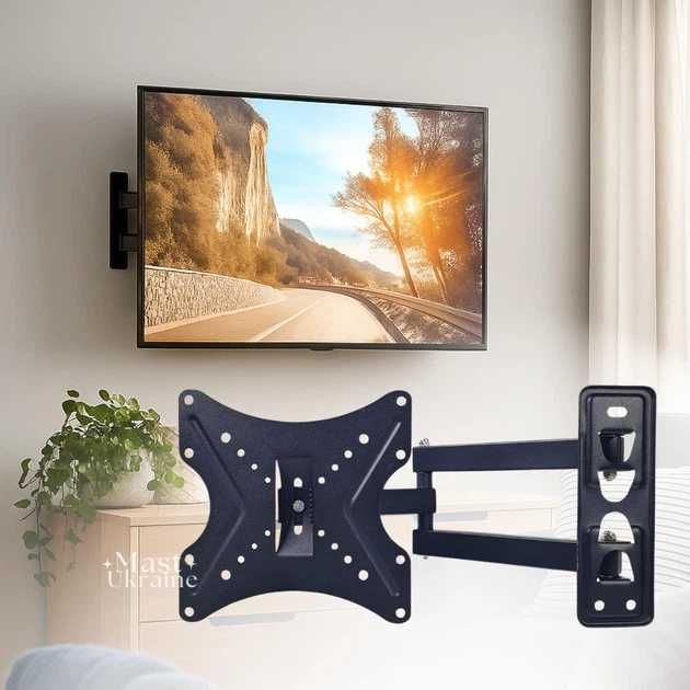 Настінне кріплення для телевізора Greelite CP-302S 14"-42" Настенное крепление для телевизора Кронштейн для телевизора с наклоном и поворотом