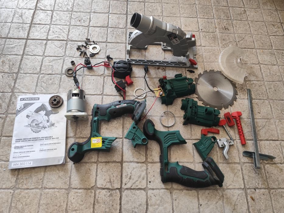 Serra a bateria 20v Parkside venda de peças