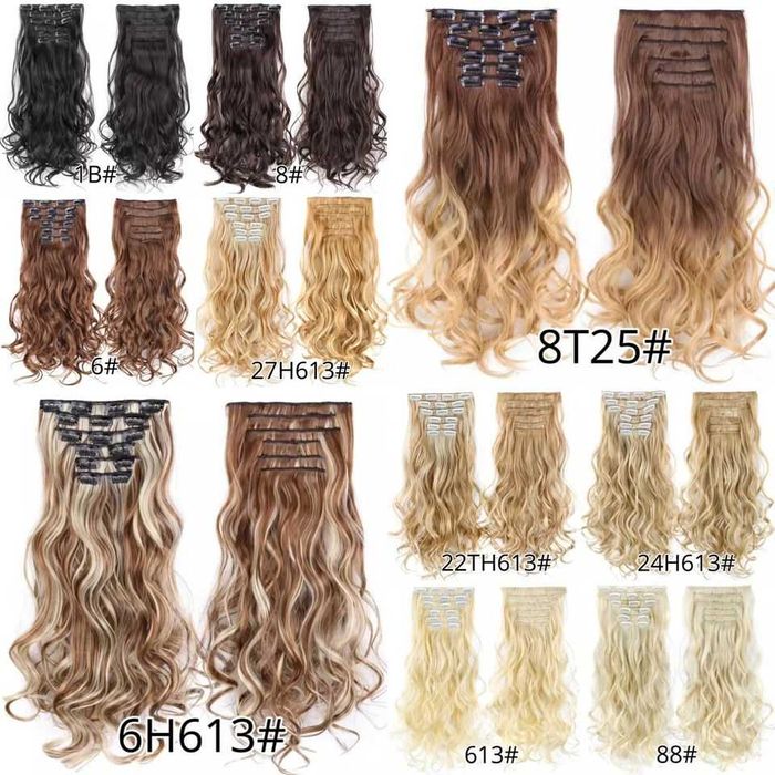 Extensoes de Cabelo Banda Tic tac Liso / Encaracolado Varias cores