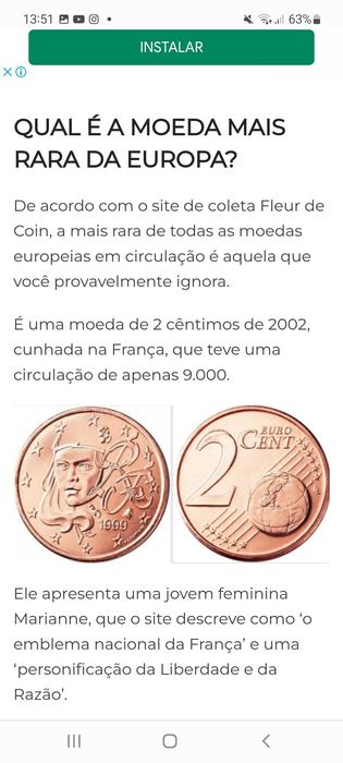 Moeda rara 0,02 com valor para colecionadores,  RF 1999