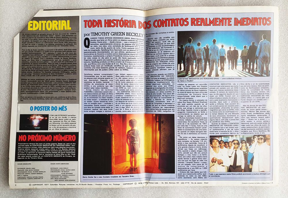 Revista Poster do Filme ~ "Contatos Imediatos do Terceiro Grau" ~ 1978