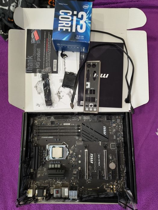 Комплект, Материнська плата MSI z170 sli plus + qhqg i7 6700k + i3 6100