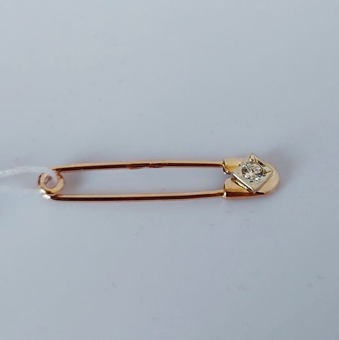 Золота булавка з цирконієм 585 проба   нова