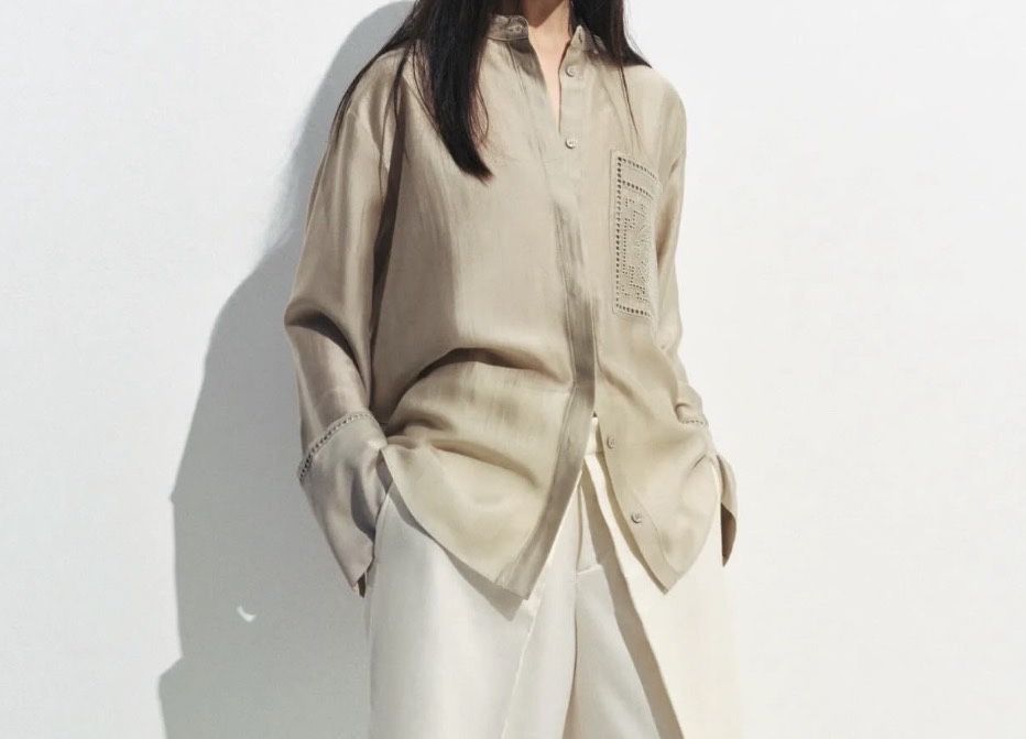 Бежева блуза рубашка Zara