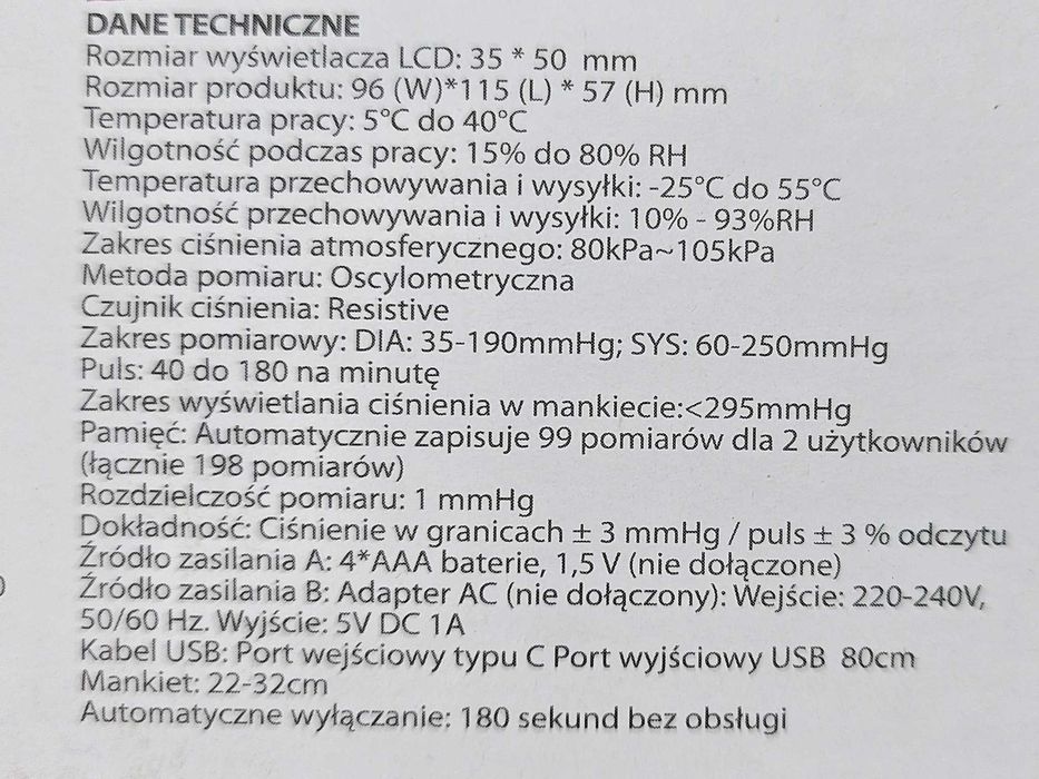 Ciśnieniomierz Esperanza ARM BLOOD KOMPLET
