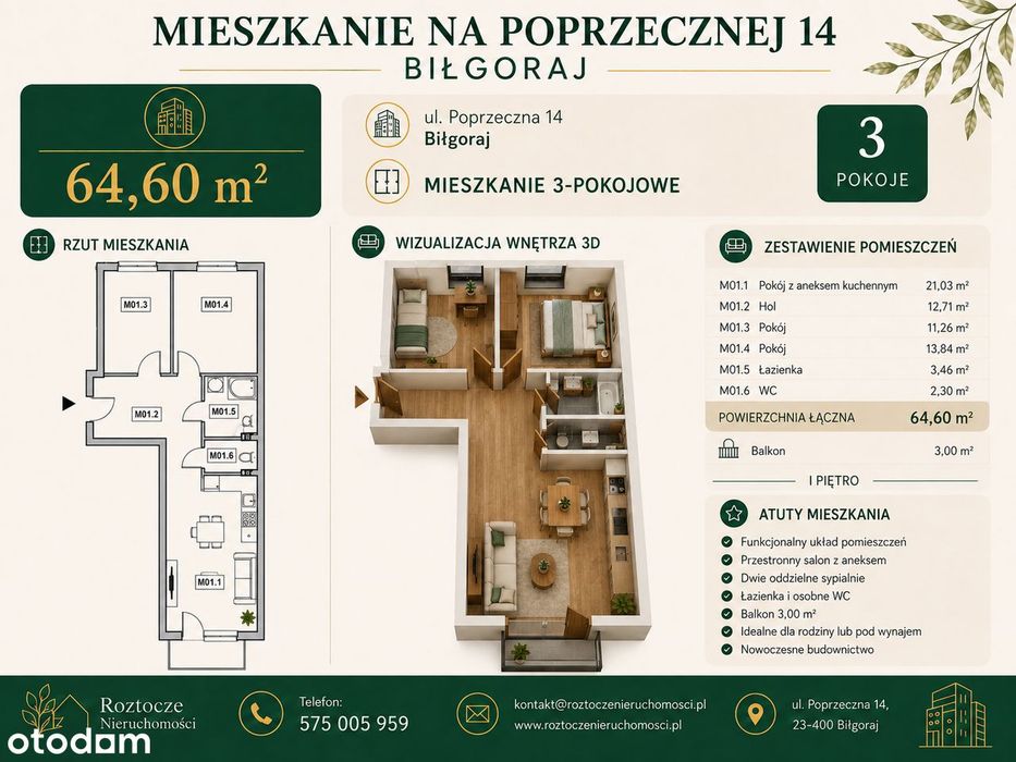 Nowe mieszkanie w najlepszej lokalizacji w Biłgoraju.