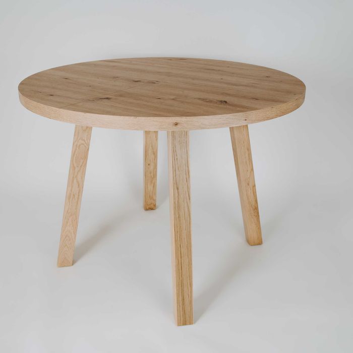 STÓŁ dębowy okrągły rozkładany 100/200cm LOUIS dąb CRAFT ZŁOTY od ręki