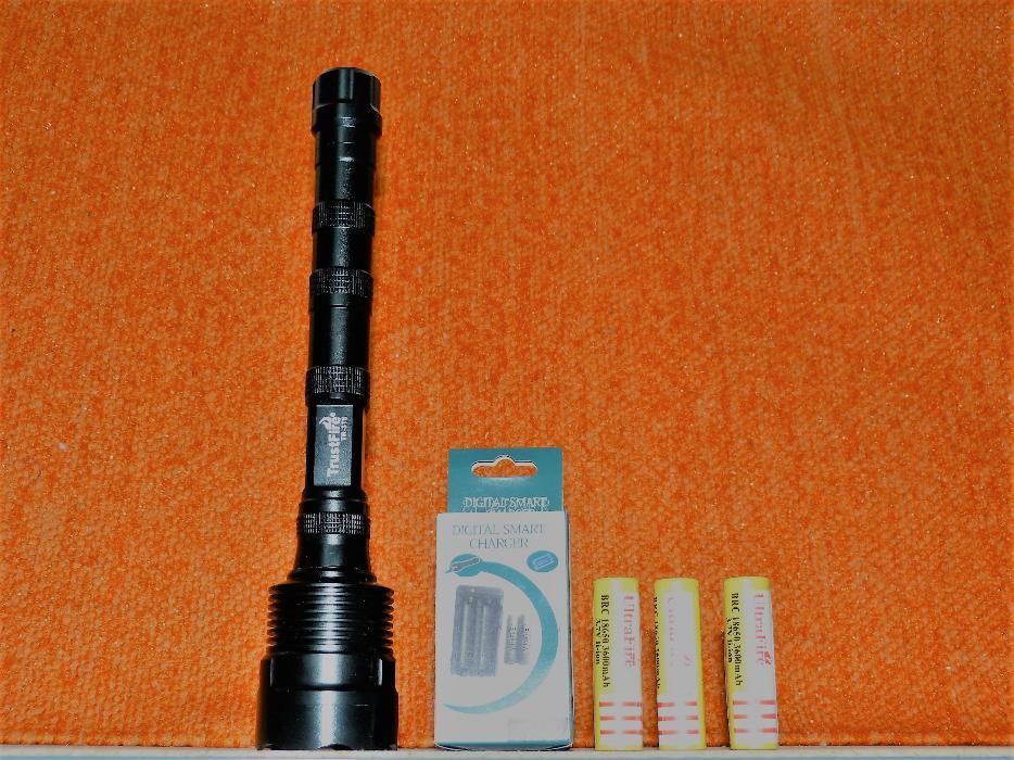 KiT Lanterna Cree 3x led 3800Lm + 3 baterias + carregador