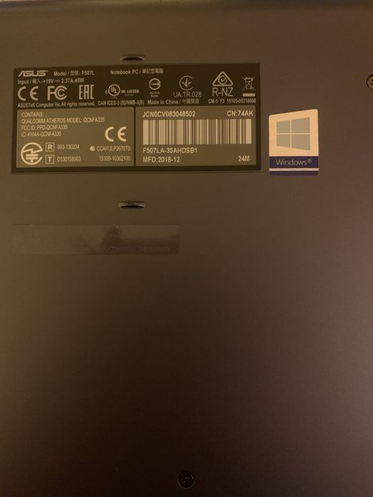 Computador Portatil Asus F507L