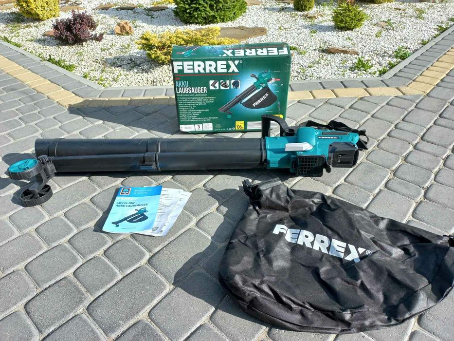 Потужна аккумуляторна дуйка ferrex 40v садовий пилосос дуйка