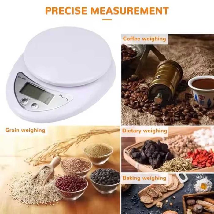 Balança Digital de Cozinha 5Kg x 1g LED – Kitchen Scale Portátil e