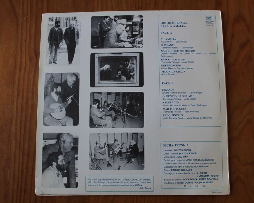 LP "Do João Braga para a Amália" -  João Braga, disco de vinil (1984)