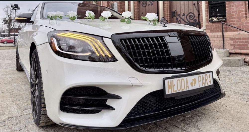 Maybach Auto na ślub, wesele, s class Mercedes  Biała Limuzyna