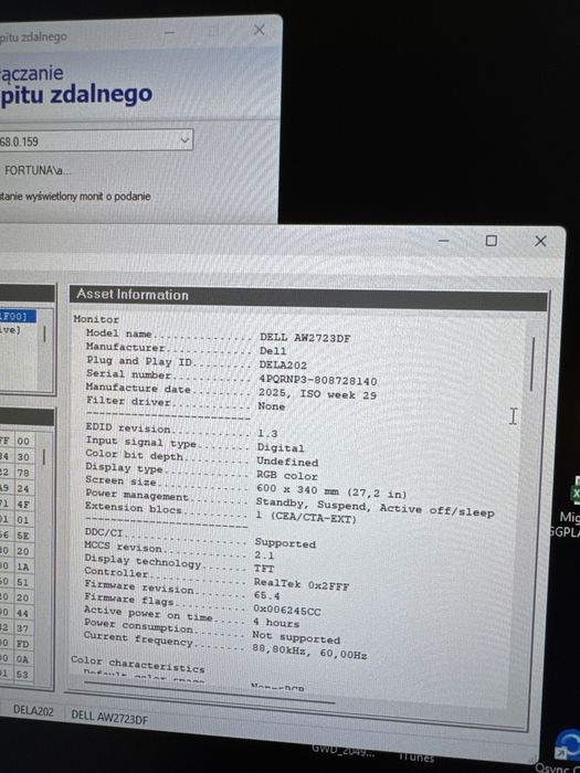 Monitor Dell Alienware AW2723DF 27" FV 2560x1440 (QHD) - 280Hz - IPS